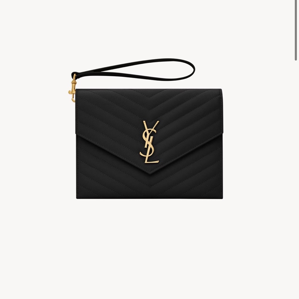 Saint Laurent Black and Gold Clutch